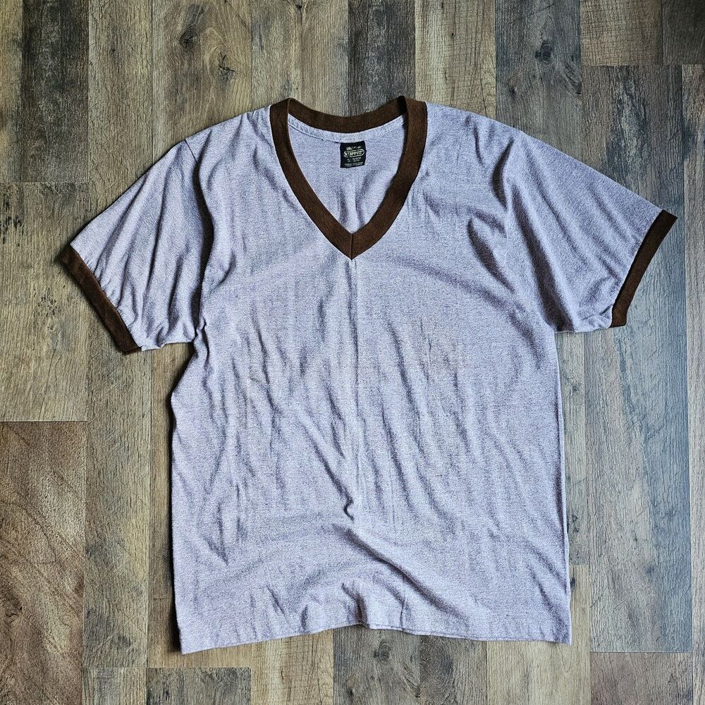 Vintage Skipper Brand Ringer T-Shirt – Light Brown, Size L, 1960s-70s  Authentic